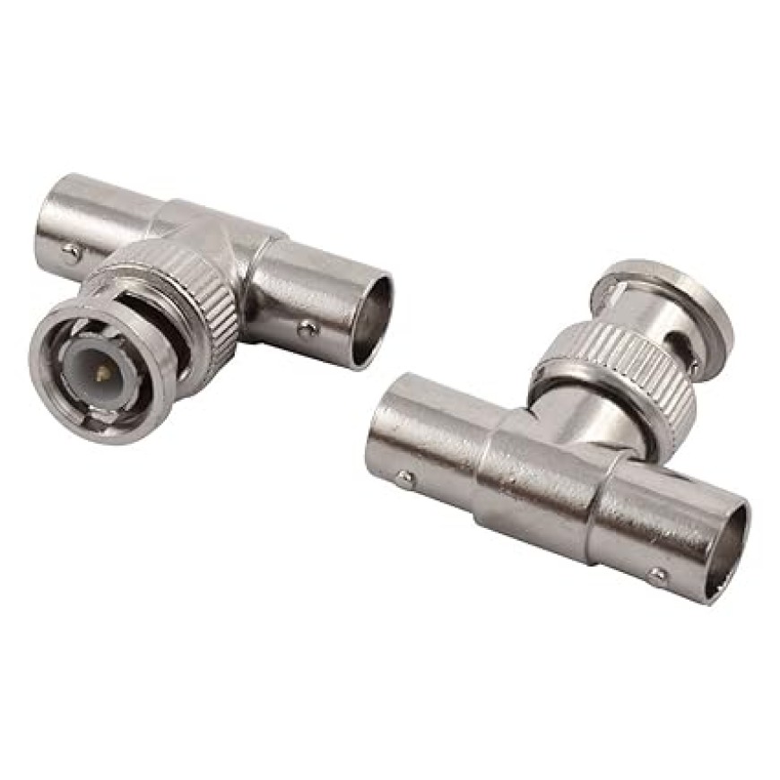Generic Metal BNC Male to Double BNC Female T Connector Adapter Splitter 2pcs