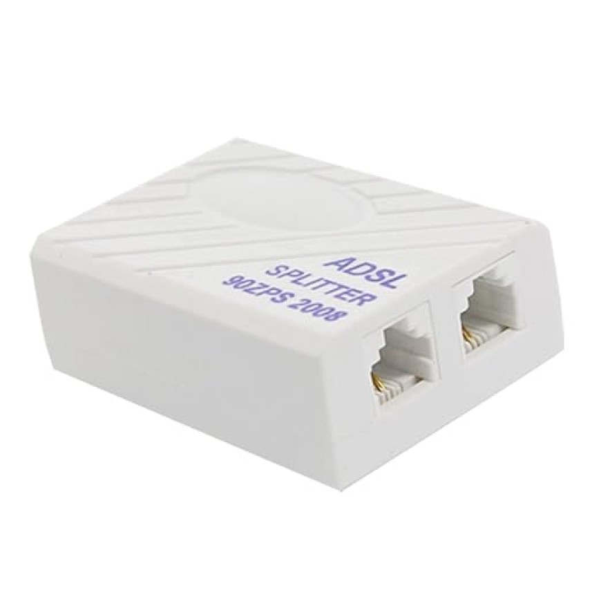 Generic Rectangle Phone ADSL Modem RJ11 Splitter Filter for Landline Telephone, White