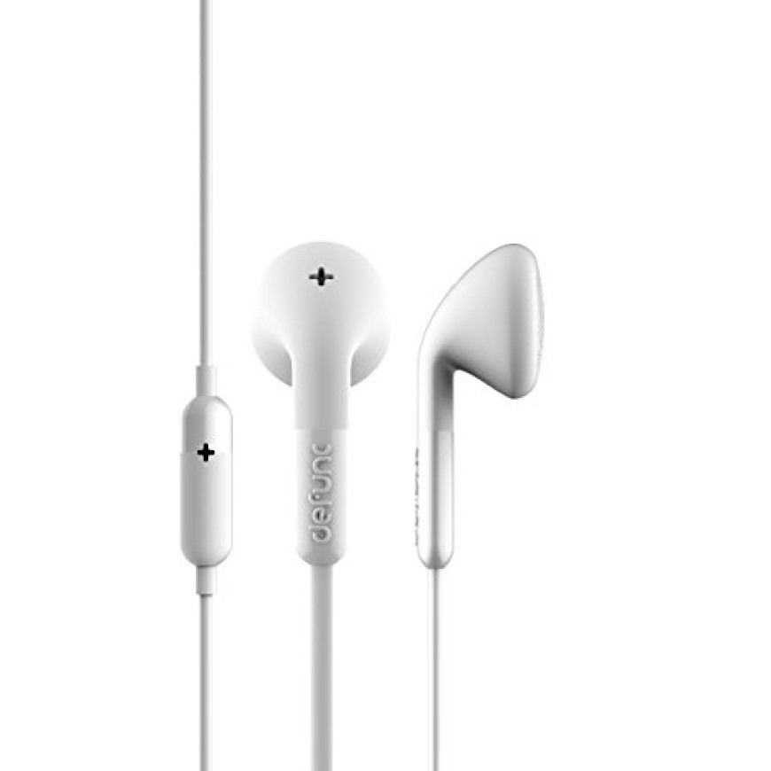 Defunc +Talk Plus Earphone with Mic Optimized for Voice and Audiobooks (White)