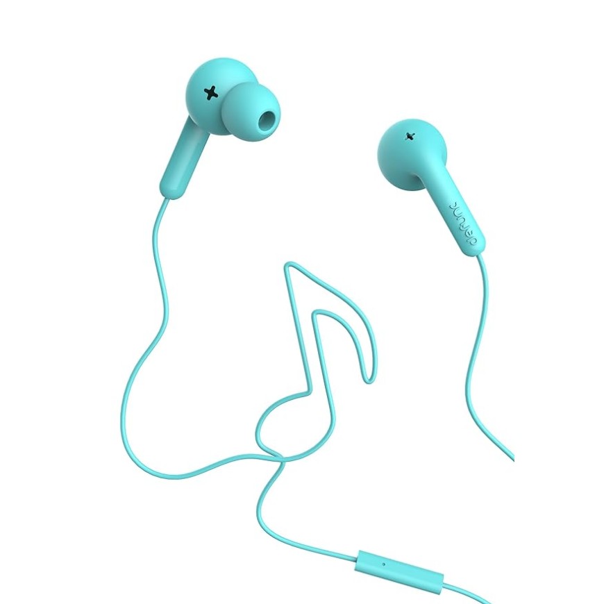 Defunc Go Music Earphone With Mic Reduces Ambient Noise For True Music Lovers (Cyan)