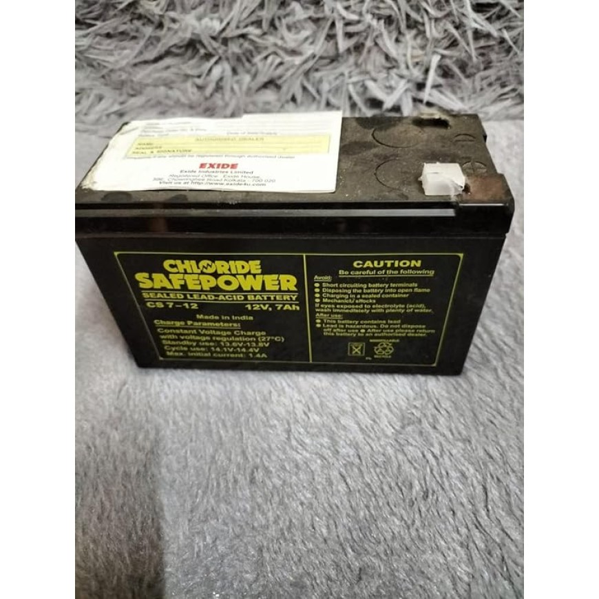 Exide 12 Volt/ 7 Ah Powersafe Battery (Sealed),Original Replacement To Ups Battery