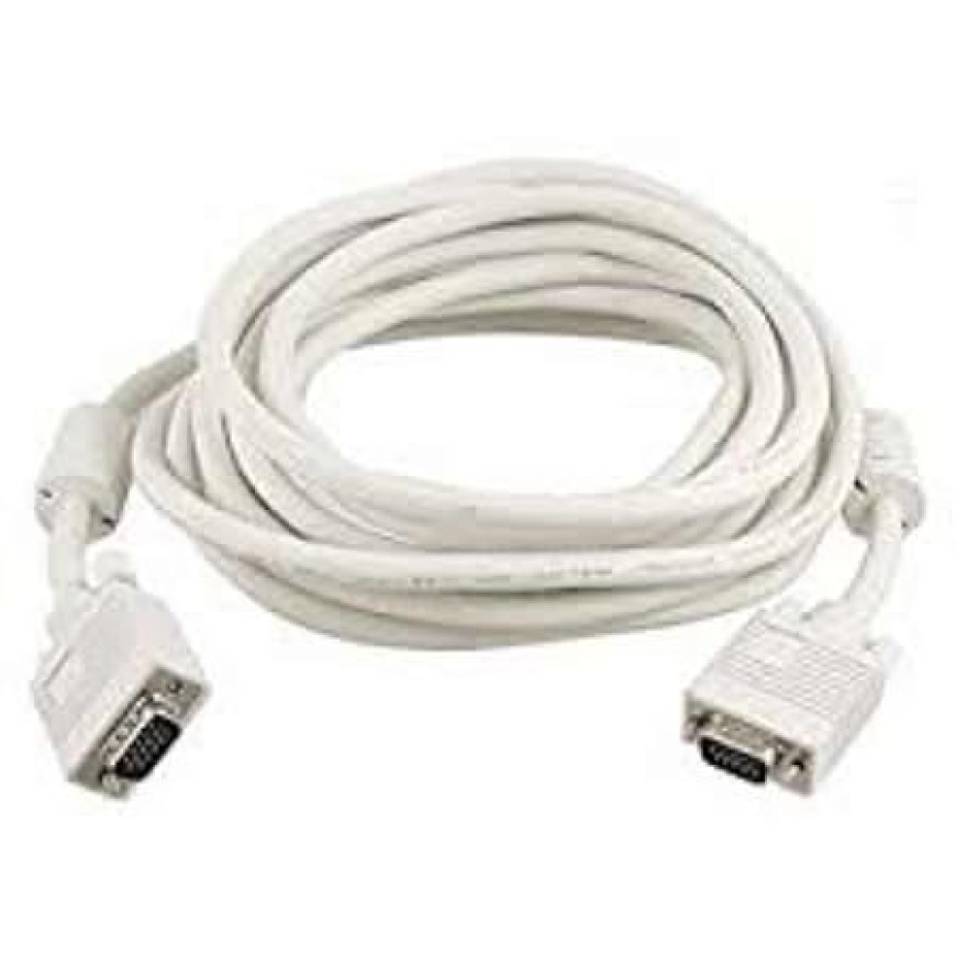Generic VGA Cable Male To Male (5m, White)