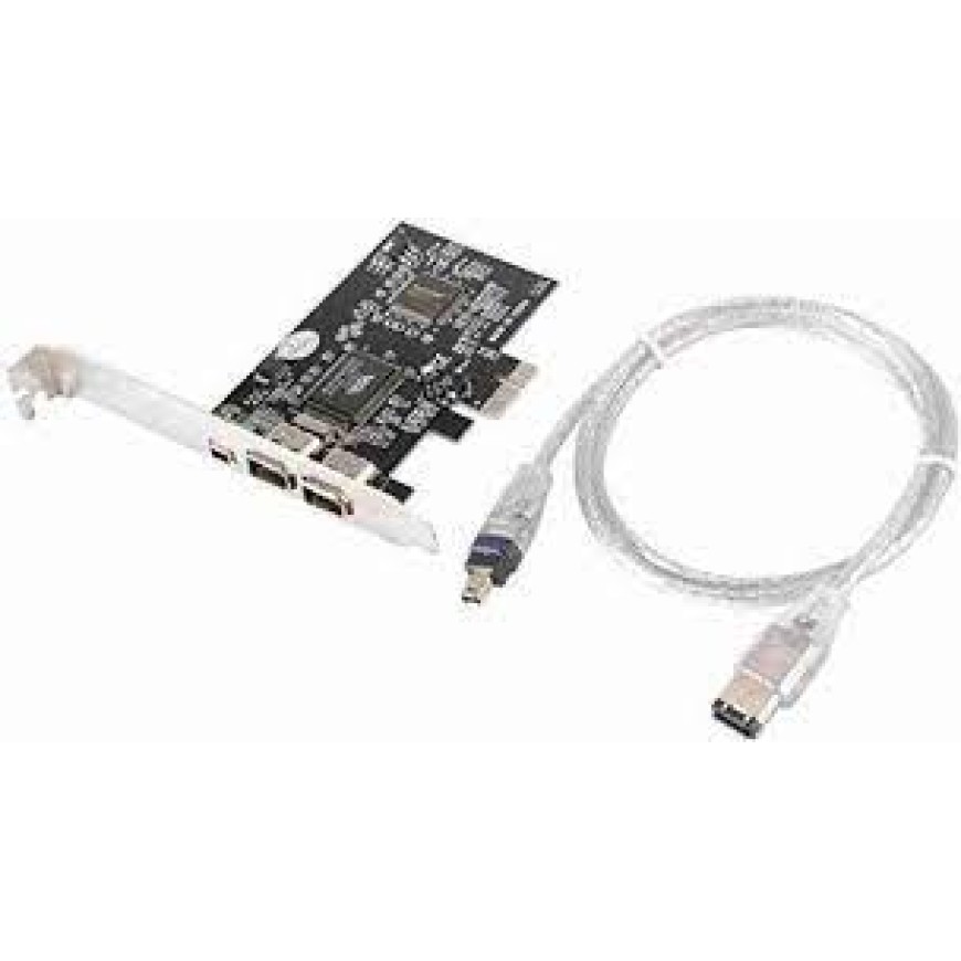 Classicnetwork 3 Port PCI Firewire 400 Card with VIA chipset- 6 pin 4 pin Firewire Controller Expansion Card Network Interface Card (Black)