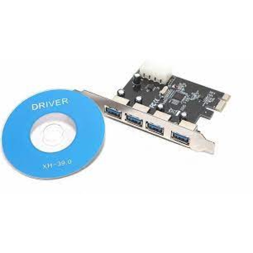 Classicnetwork USB PCIe Card, 4 Port USB 3.0 to PCI Express Card Expansion Card, PCI-E to USB 3.0 4 Port Hub Controller Adapter PCI-E to USB 3.0 Add On Card Network Interface Card (Silver)