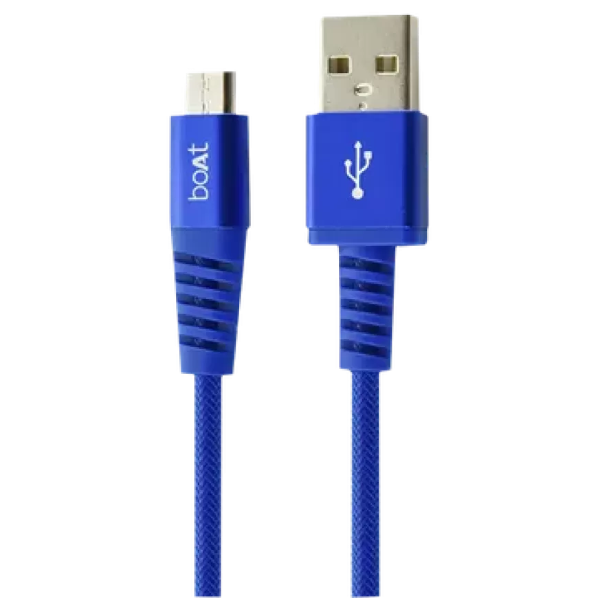 boAt Rugged 700 V3 Type A to Micro USB 4.9 Feet (1.5M) Cable (Tangle-free Design, Blue)