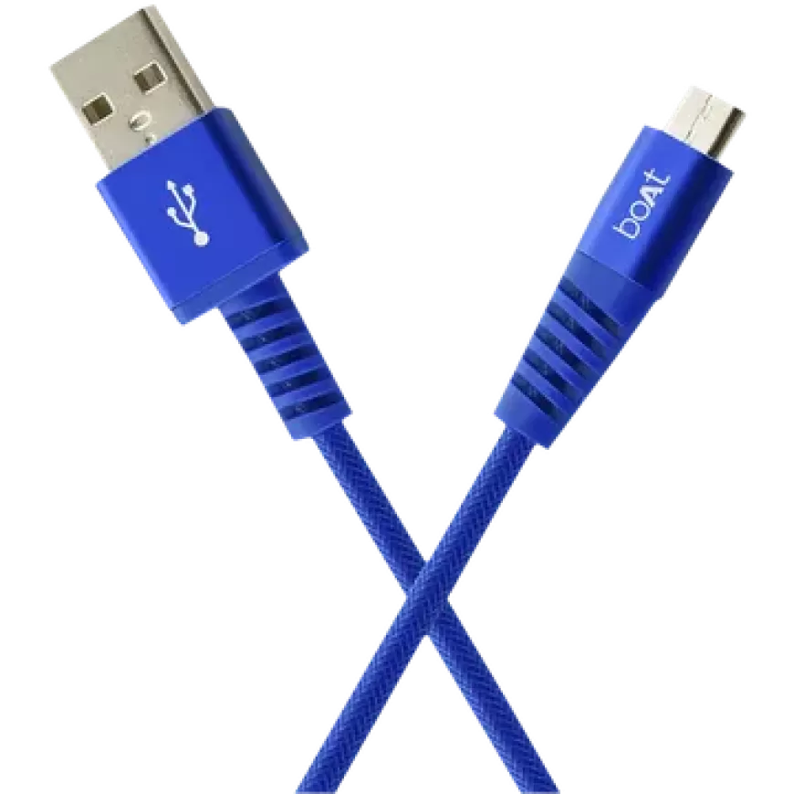 boAt Rugged 700 V3 Type A to Micro USB 4.9 Feet (1.5M) Cable (Tangle-free Design, Blue)